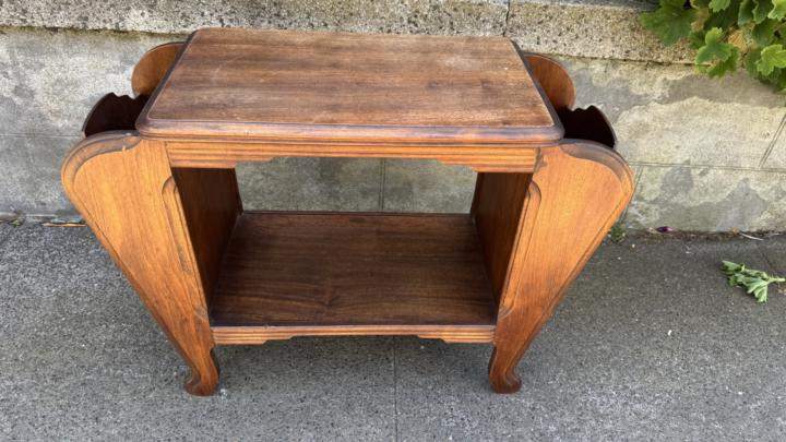Art Deco Walnut Magazine Side Table