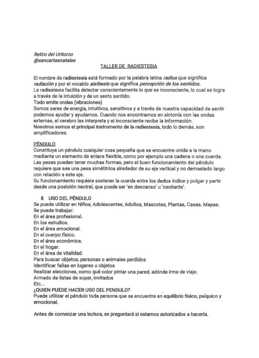 Radiestesia - péndulo