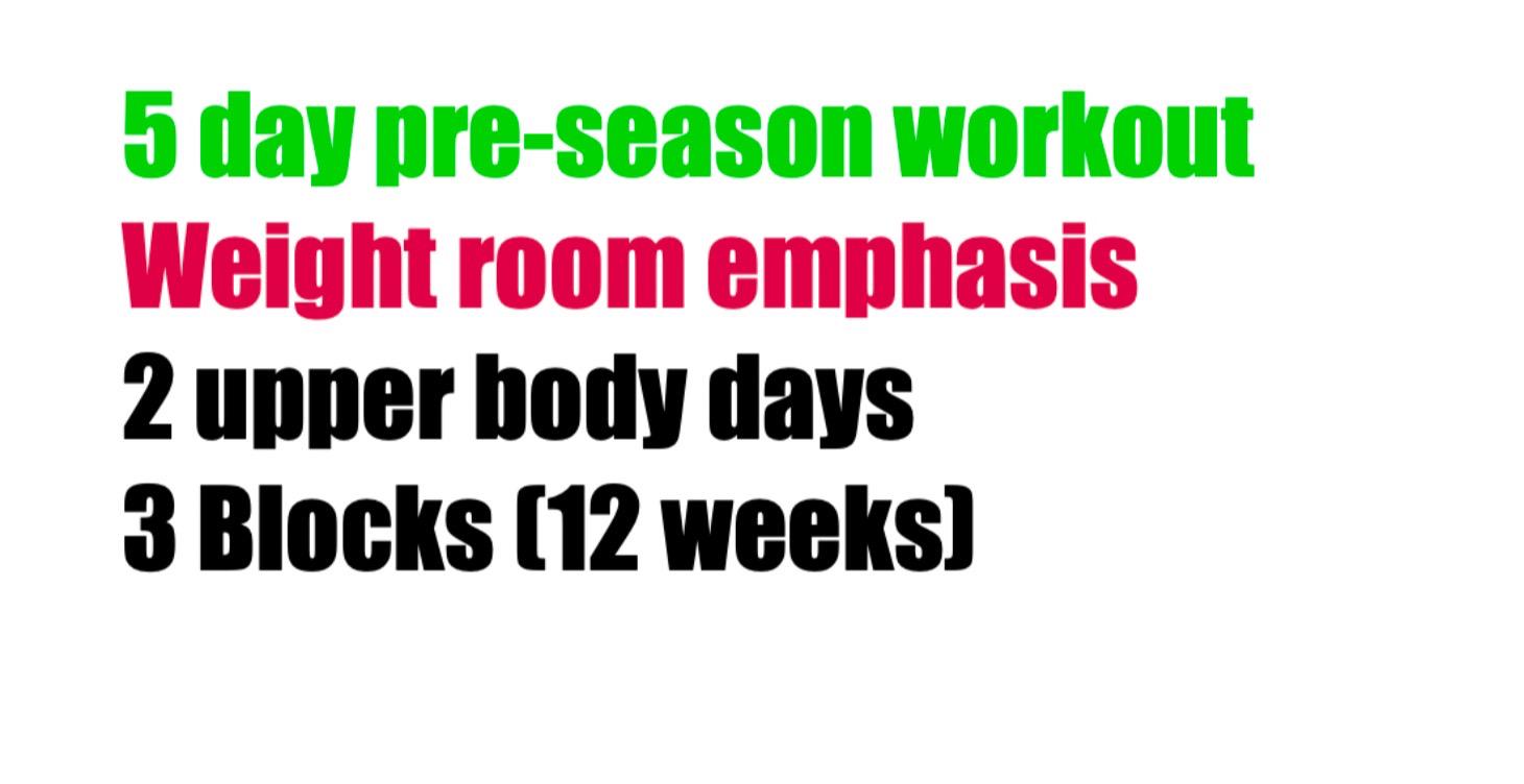 5 day Advanced Sprinter Preseason