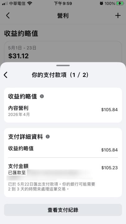 謝謝臉書第2次分潤