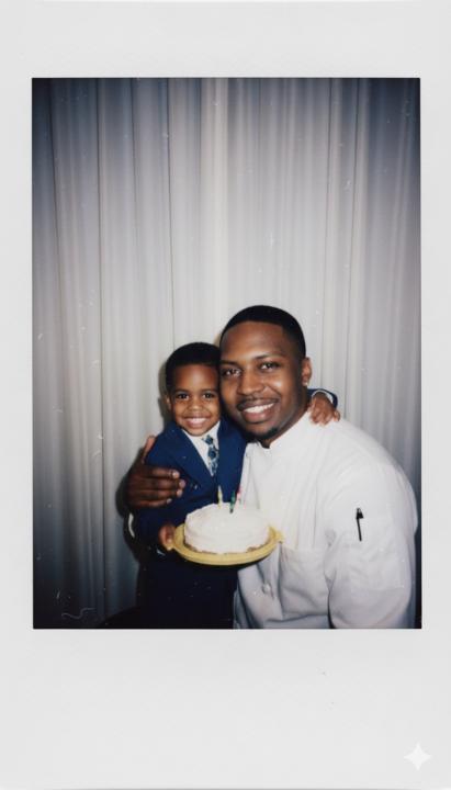 It took a couple tries. To get it right but here's a picture of me currently with my 3 year self 