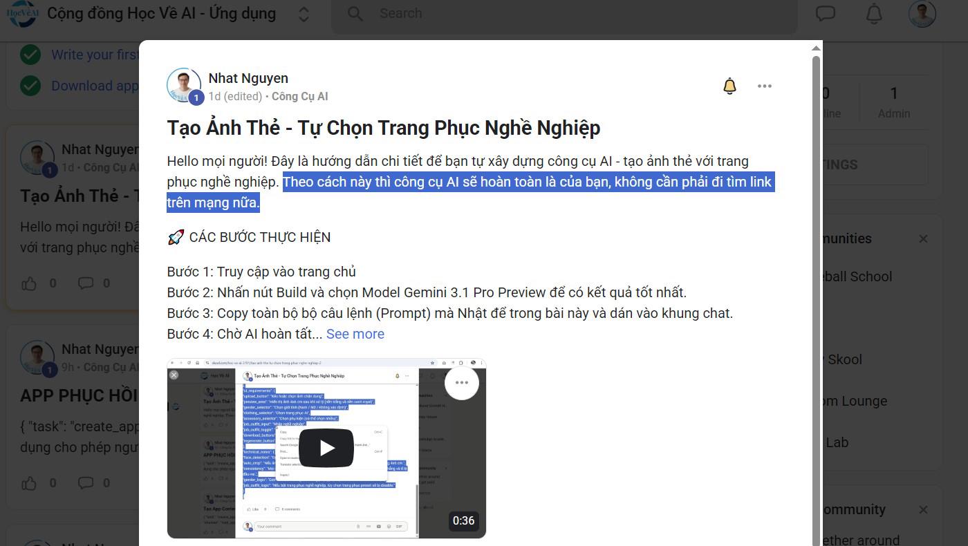 Cộng đồng Học Về AI - Ứng dụng