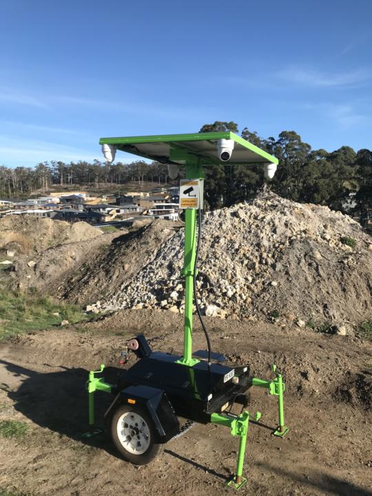 Solar powered CCTV trailer