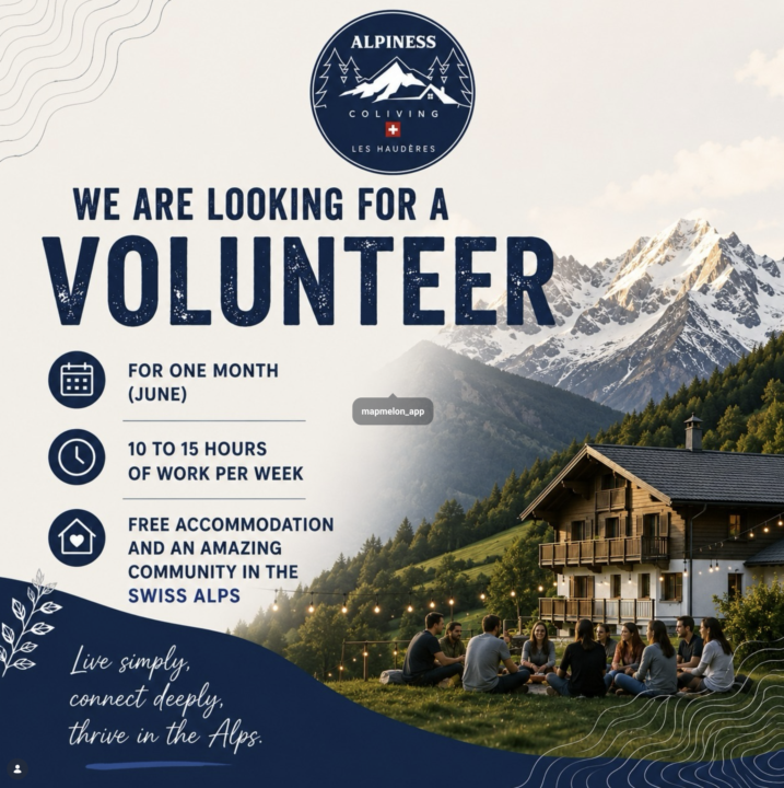 Alpiness coliving is looking for a volunteer this June