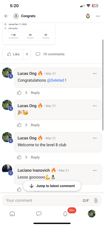 Congrats deleted