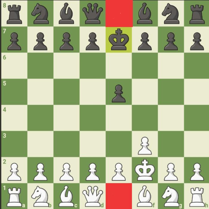 cjes, but everywhere the king moves the square hes on before disappeared (kings + pawns + horseys not affected)