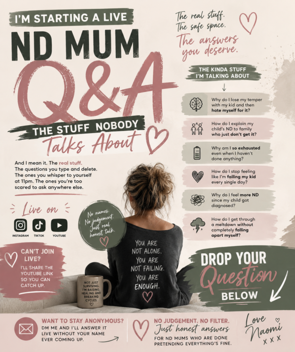 I'm starting a live Q&A series- ND mums Q&A: the stuff nobody talks about