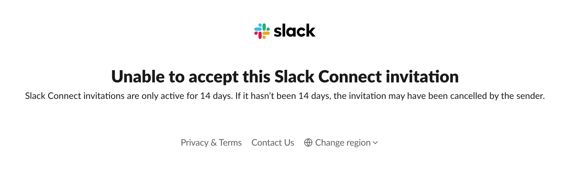 Unable to accept this slack connect invitation true marketer