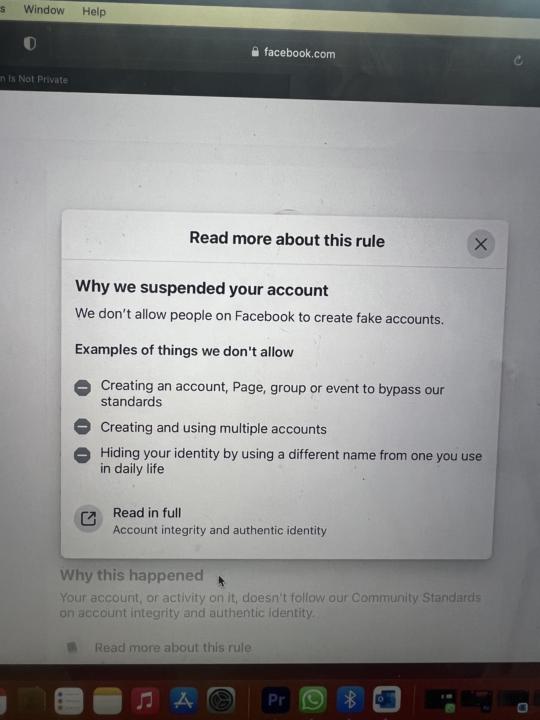 A alguien le ha pasado ya van dos cuentas de fb que me cierran 