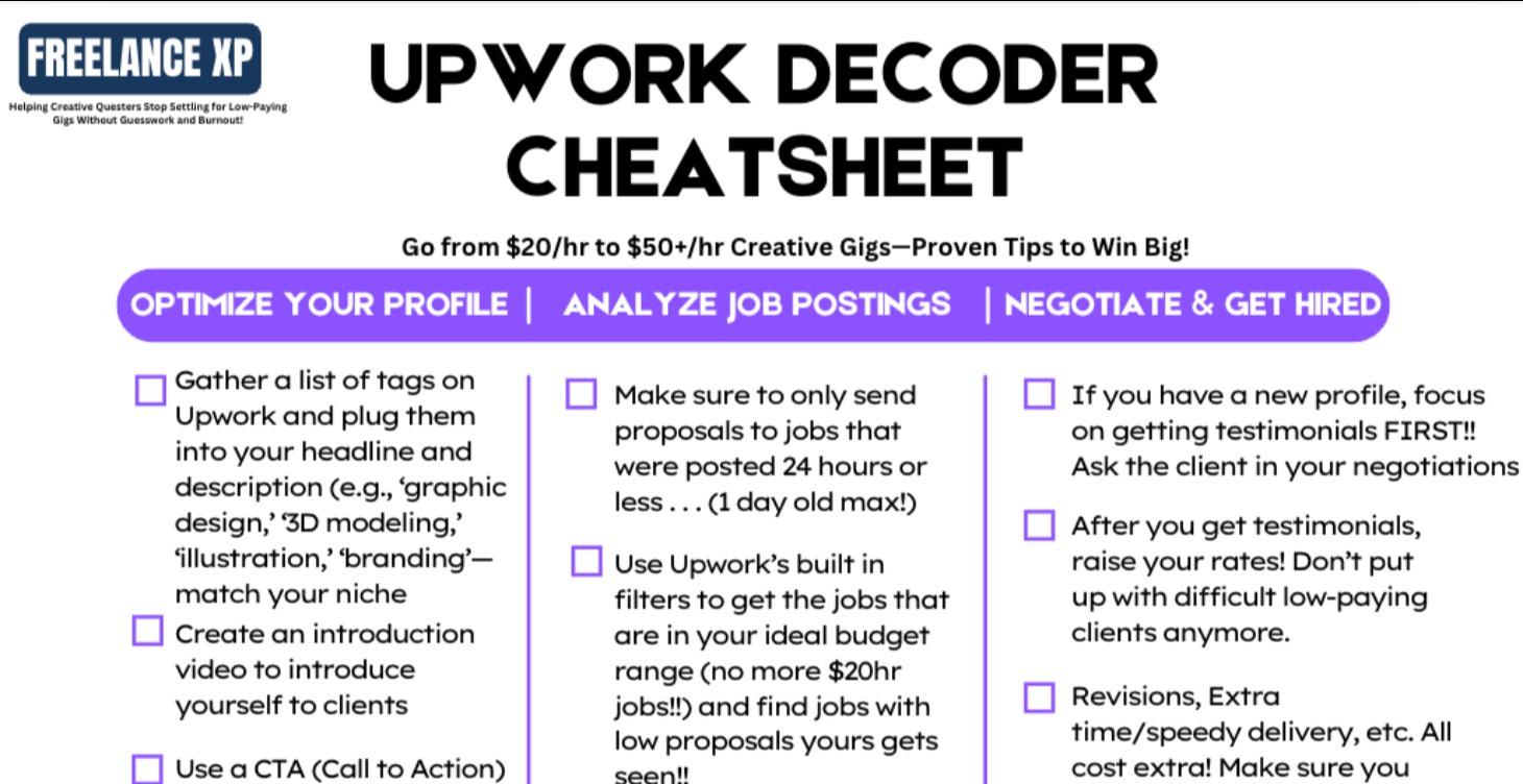Upwork Cheatsheet