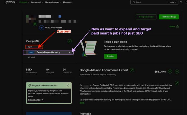 Creating new profile for specialised service?