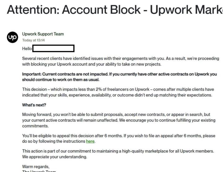 Upwork is taking action on negative review