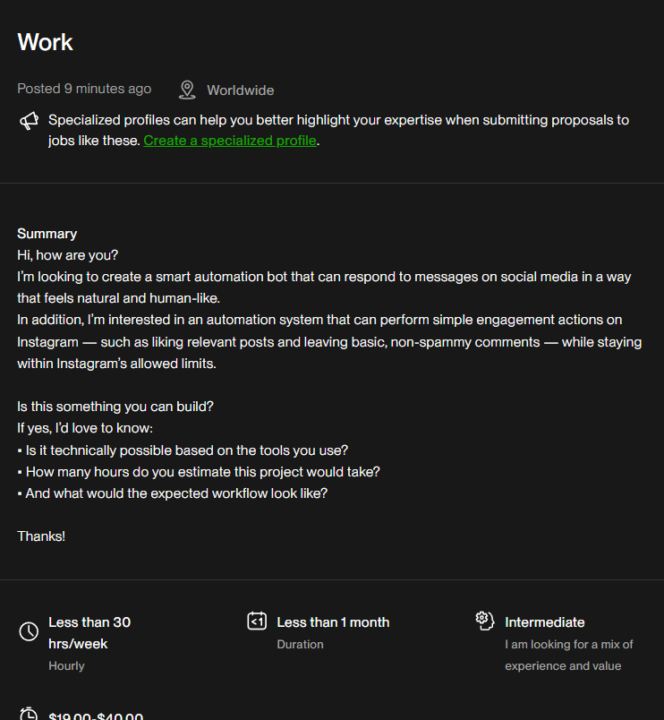 Weird Upwork Posts
