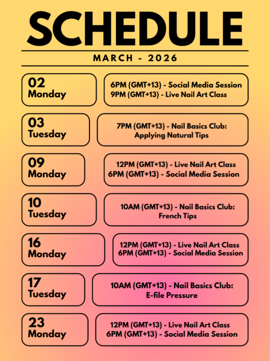 March Schedule ✨