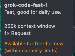 Make sure to try out grok-code-fast-1 