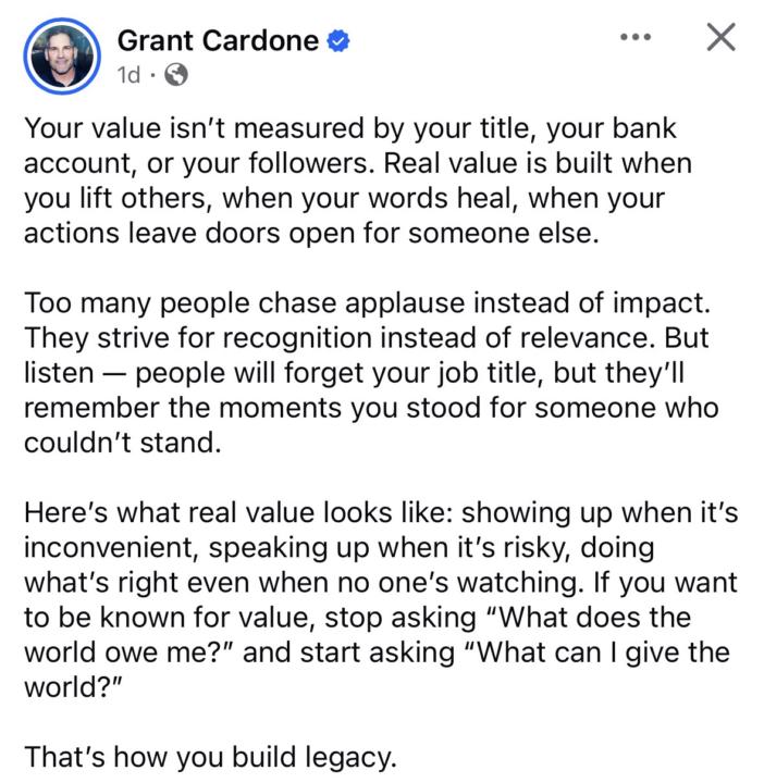 Advice from Grant Cardone 💪