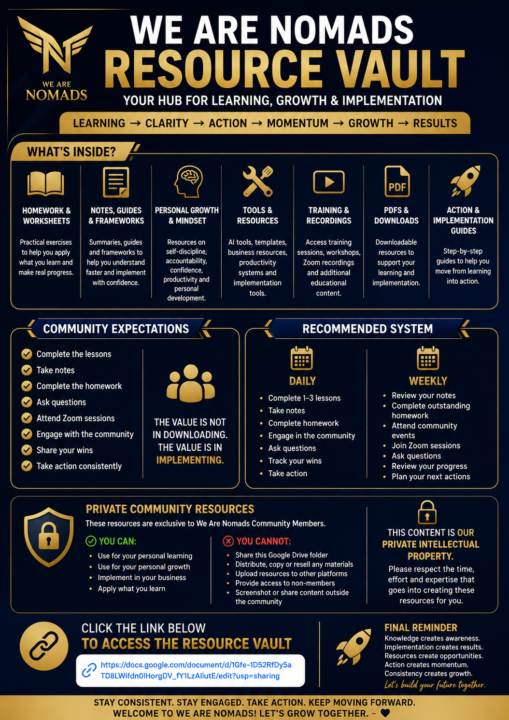 WE ARE NOMADS RESOURCE VAULT