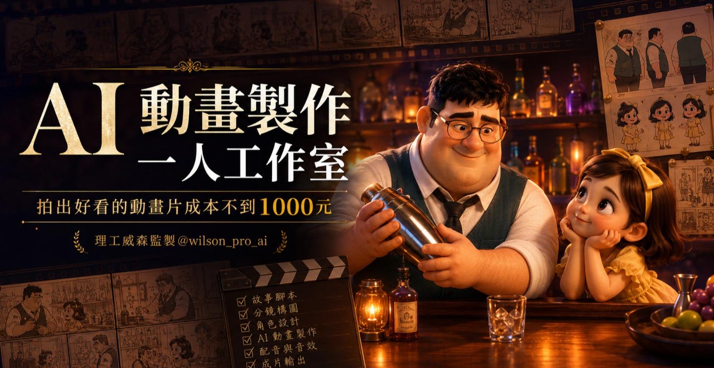 【實戰】AI 動畫製作工作室｜一個人也可以拍出皮克斯等級的動作影片用故事賺流量