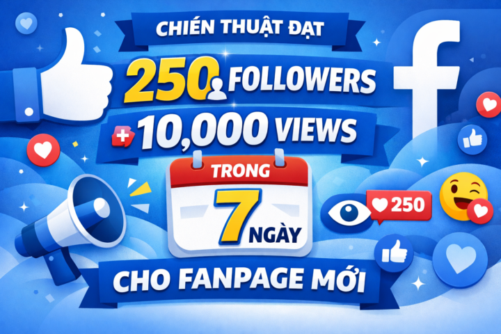 CHIẾN THUẬT ĐẠT 250 FOLLOWERS + 10,000 VIEWS TRONG 7 NGÀY CHO FANPAGE MỚI