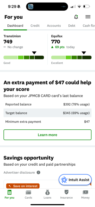 De 620 a 770 en el puntaje crediticio