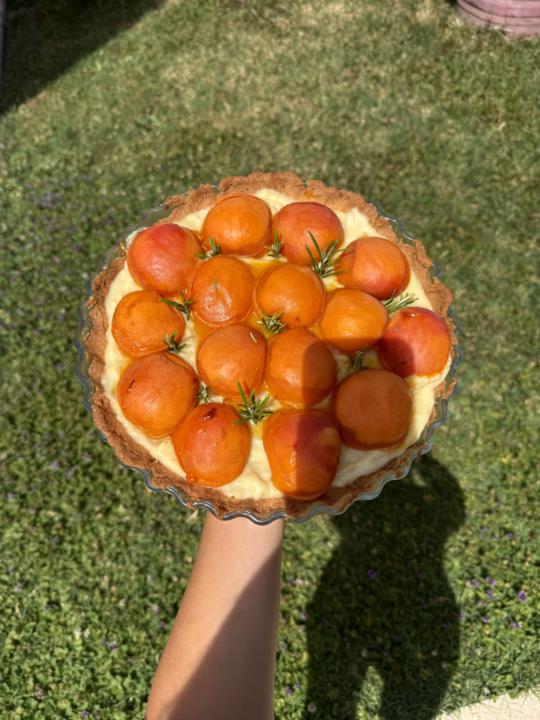 🌿 Tarte sablée aux abricots rôtis & crème pâtissière