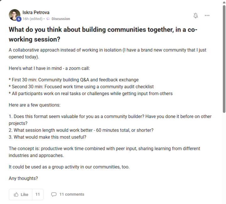 I like the idea of building communities together from Iskra