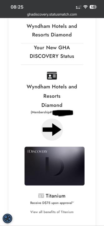 💎 Wyndham Diamond → GHA Titanium Statusmatch