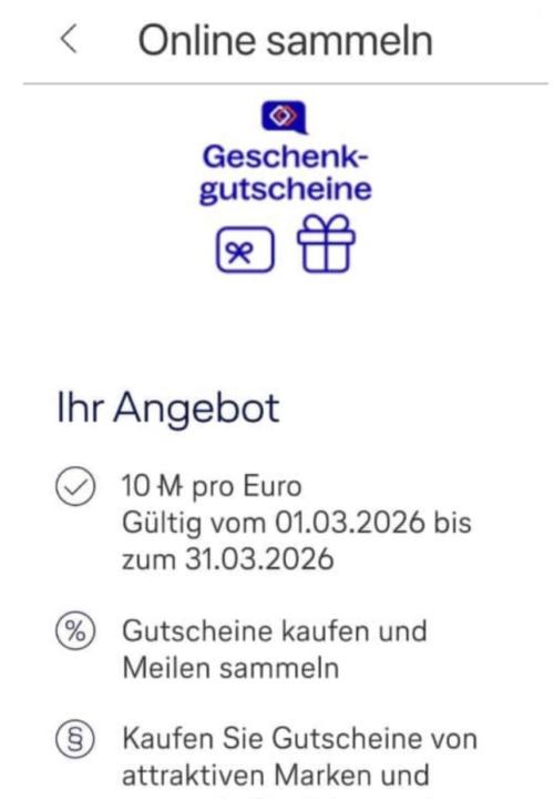 Cadooz über M&M - 10fach Meilen