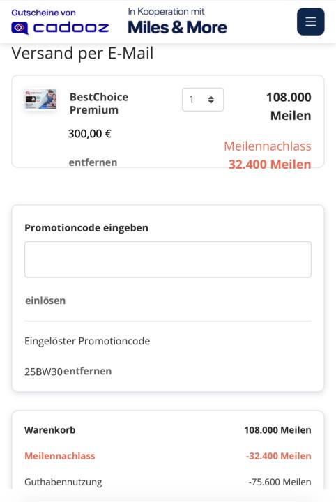 Cadooz Gutscheine mit MM kaufen?