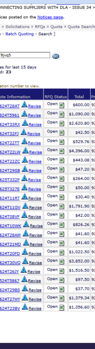 Finally got some bids in