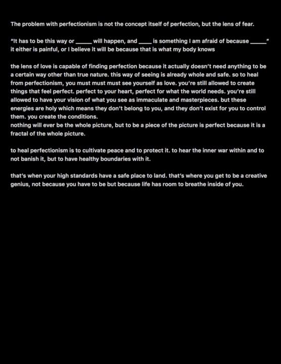 shower download on perfectionism 