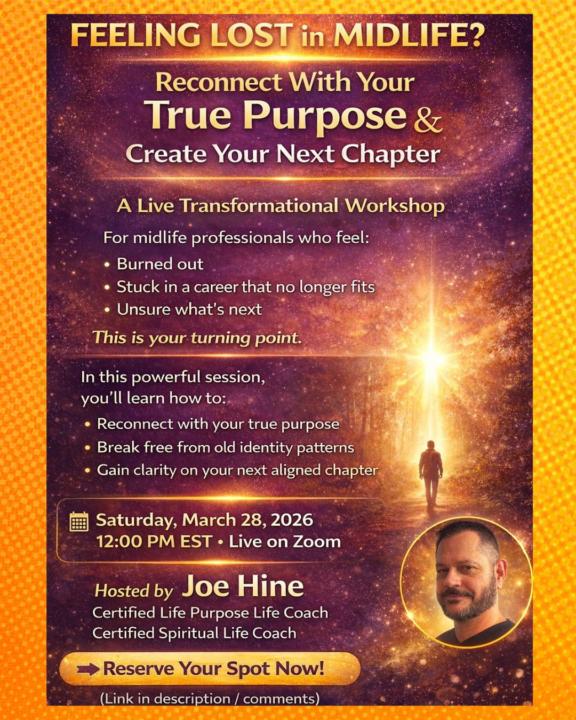 Join Me March 28, 2026 and change your life! 