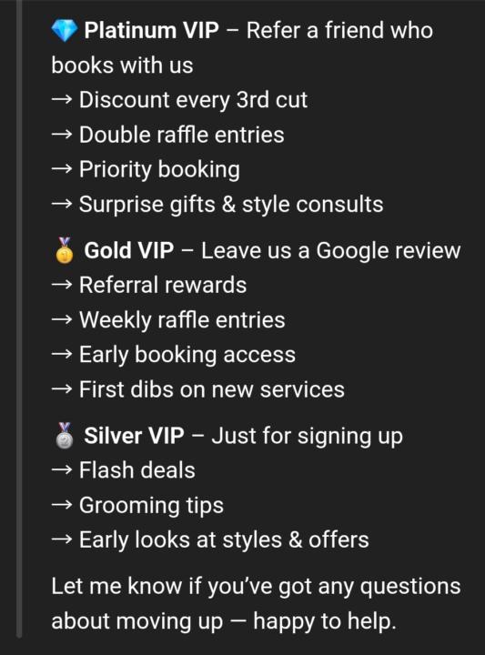 Your thoughts on VIP perks