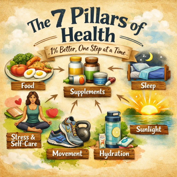 Kaizen + Bedrock: The 1% Reset Through the 7 Pillars of Health