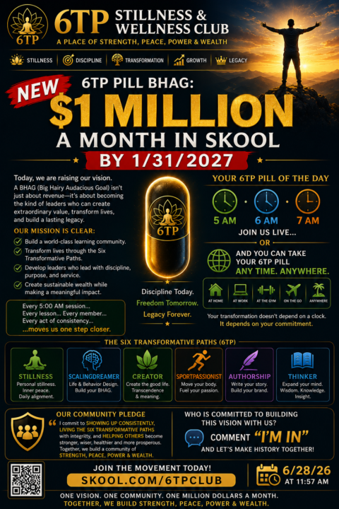💊 YOUR 6TP PILL OF THE DAY 🚀 / NEW 6TP PILL BHAG💰 $1 MILLION A MONTH IN SKOOL