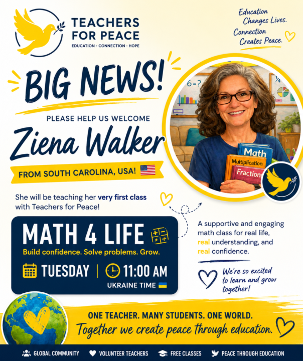 🧠✨ Everyone say hello to our newest Teachers for Peace teacher…