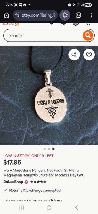 Saint Mary Magdalene pendant