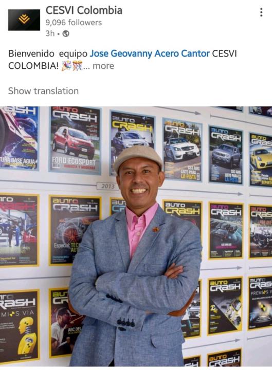 José Geovanny Acero cantor