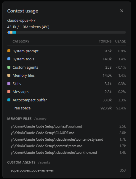 Claude /context usage - show your stats!