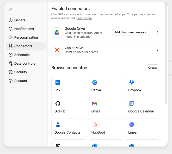 ChatGPT Connectors & Developer Mode (MCP)