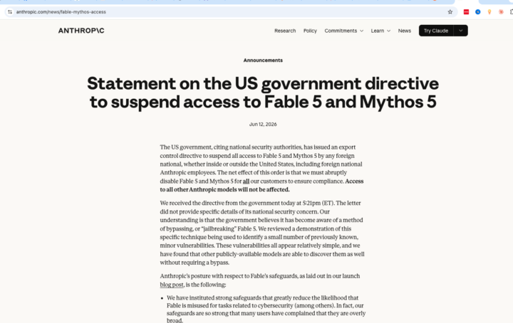 US Gov Shuts Down Fable 5 and Mythos 5
