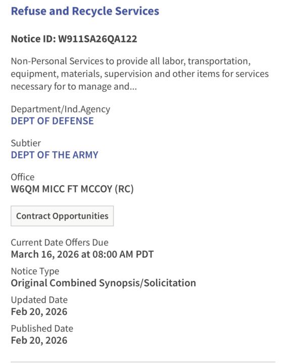 Refuse and Recycle Services Solicitation 