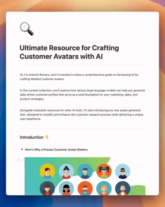 🔍 Ultimate Resource for Crafting Customer Avatars with AI