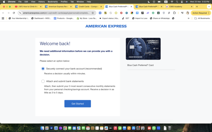 I am applying for amex entry card
