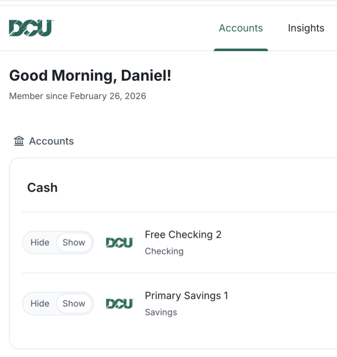 DCU Checking Account Approved 🔥