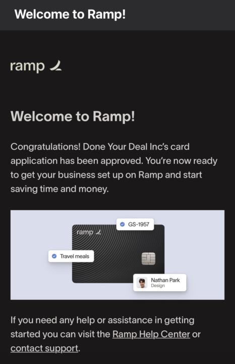 12K RAMP limit approved without any Personal Checks 