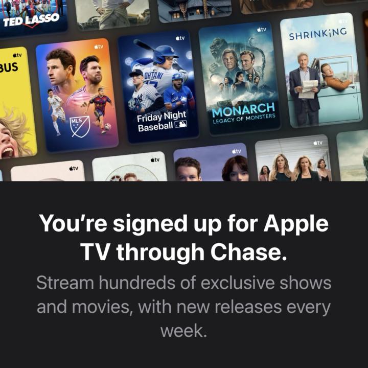 Chase Apple TV Benefit Activated - $156 
