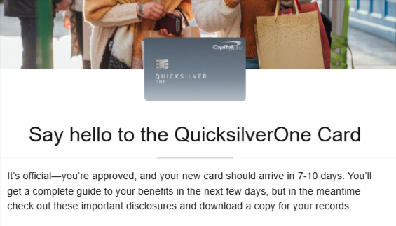 Finally In: First U.S. Credit Card Approved