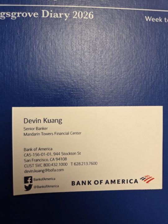 Chase and BofA experiences in San Francisco