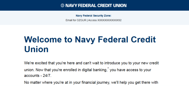 Navy Federal account open and Zelle active!